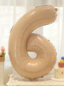1pc Number Design Balloon, 32 Inch Number Balloon For Birthday Party