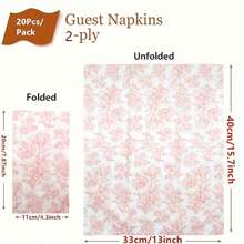 20 قطعة مناديل ورقية زهرية للربيع والصيف طبقتان للاستخدام مرة واحدة، مناديل ورقية للضيوف بطبعات أزهار البرية للحمامات، مناديل ورقية بطبعات زهرية للحفلات الخاصة بالعيد الزواج حفل استحمام ، حفلات الشاي ديكورات، حجم 33 * 40 سم