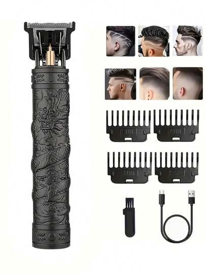 2-In-1 Men's Electric Shaver & Beard Trimmer, Multi-Functional USB Rechargeable Shaving Razor With 3 Heads - Portable For Car Use