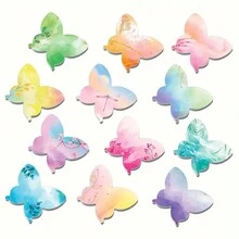 12 Kiểu, Một Gói UB002 Hình Dán Văn Phòng Phẩm Hình Con Bướm Nhiều Màu Sắc, Miếng Dán Sổ Tay 20 Trang - Nhiều màu - Xem 3