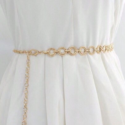 1 szt. damski pasek w kolorze złotym, idealny do noszenia na co dzień i dojazdów do pracy, na Halloween, do szkoły, na jesień, na Halloween