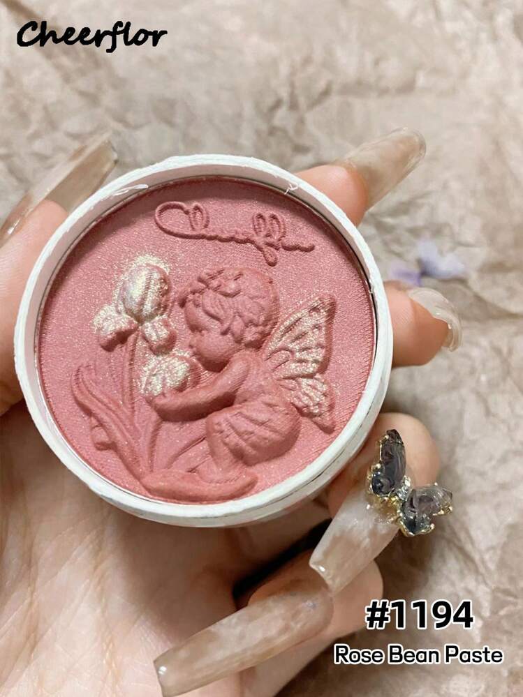 CHEERFLOR Embossed Solid Color Blush, Cheeks Powder Blush, Smooth Mate Face Blush, Light, Smooth, Facial Beauty Cosmetic Makeup - CFR1194 - View 4
