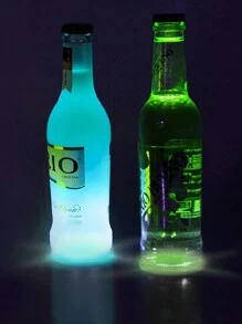 6 piezas/12 piezas/24 piezas Posavasos de taza LED de colores, Posavasos luminoso, Luz LED adhesiva, Luz de botella, Accesorios de bar - color - Ver 3