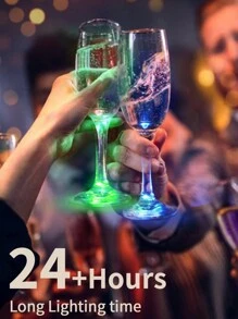 6 piezas/12 piezas/24 piezas Posavasos de taza LED de colores, Posavasos luminoso, Luz LED adhesiva, Luz de botella, Accesorios de bar - color - Ver 4