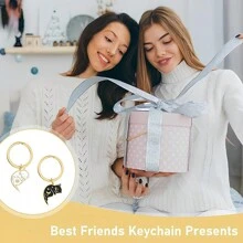 2入組情侶禮物鑰匙扣,可愛情人節禮物,適用於女友男友他她貓愛好者一對最佳朋友、丈夫妻子未婚妻貓款情侶禮物,適用於聖誕節、生日、周年紀念和新年等節日