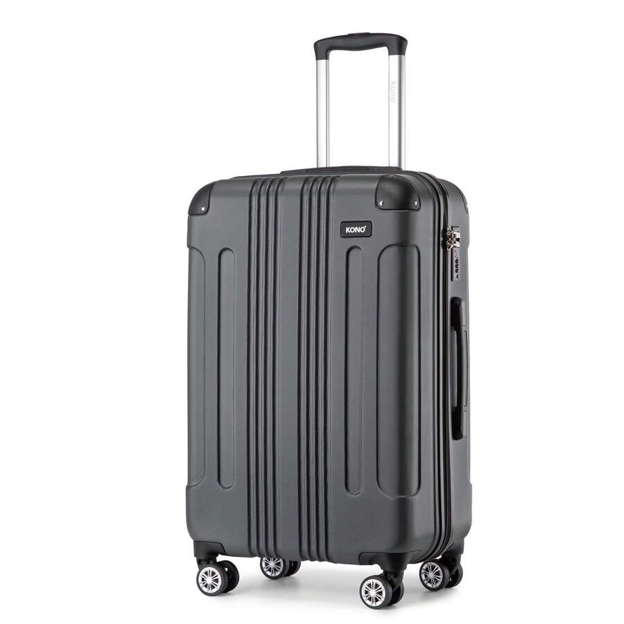 Lightweight ABS Trolley Case With Combination Lock And 4 Wheels For Business Travel Men & Women 19 Inch Carry On Cabin Suitcase 24 Inch And 28 Inch Check-In Luggage - Grey - View 1
