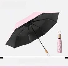 1 paraguas con mango de madera en múltiples colores - Multicolor - Ver 10