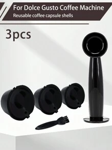 Set, máquina de cápsulas de café DolceGusto, se pueden usar cápsulas de café. Cucharilla de doble uso para café en polvo + 3 piezas de cápsulas de café. Útiles escolares para el regreso a clases