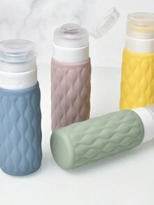 Podróżna butelka wielokrotnego użytku, 1 szt. 100 ml wyciskana silikonowa tubka na balsam Przenośna pusta butelka na szampon, żel pod prysznic, kosmetyki itp. Nadaje się do podróży służbowych, zajęć fitness, przechowywania na zewnątrz - Wielokolorowe - Zobacz 4