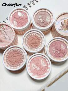 CHEERFLOR Embossed Solid Color Blush, Cheeks Powder Blush, Smooth Mate Face Blush, Light, Smooth, Facial Beauty Cosmetic Makeup - CFR1193 - 查看 7