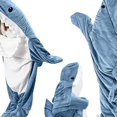 Shark Blanket Hoodie  Adult  Kid Shark  Costume Shark Blanket Wearable Cozy Shark Pajamas Snuggie