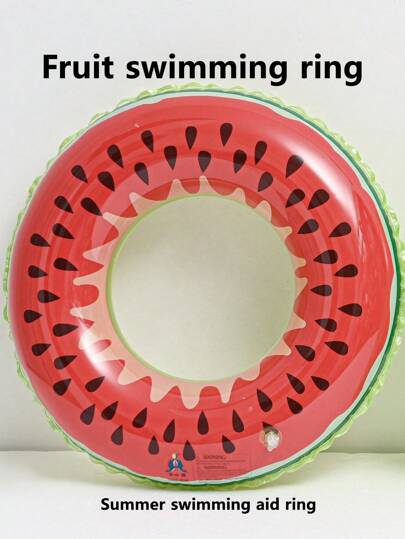 1pc Inflatable Swimming Ring, Fruit Type Donut Shaped, For Pool Playing And Water Fun