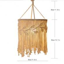 1 cái chụp đèn dệt thủ công bằng dây thừng, đồ trang trí treo tường, trang trí nhà cửa, trang trí phòng, trang trí tường - Nhiều màu - Xem 7