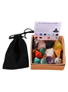 12PCS Crystal Stones Set For Yoga, Meditation Natural Crystal Stone Set Best Gifts Birthday Graduation