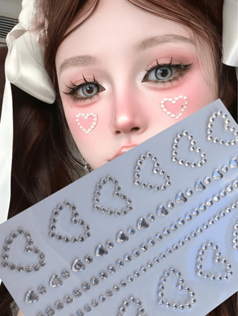 Pink Heart DIY Eye Gems Decor, Suitable For Weddings, Parties, Concerts, Music Festivals, Y2K Style, Artistic Body Painting Accessories