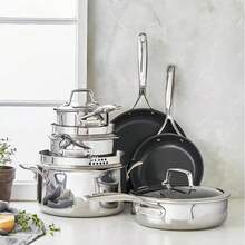 Energy Plus 10-Pc Stainless Steel Ceramic Nonstick Cookware Set - Multi - View 3