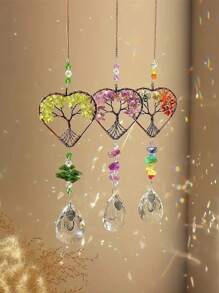 1PC Cầu Vồng Mặt Trời Bắt, Cây Sự Sống Mặt Trời Bắt Hình Trái Tim Trang Trí Bánh Xe Luân Xa Đá Cửa Sổ Lăng Kính Quả Cầu Treo Vườn Trang Trí Nhà Xe Hơi, Trang Trí Nhà Cửa, Trang Trí Phòng, Trang Trí Tường - Nhiều màu - Xem 3