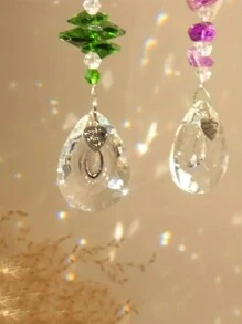 1PC Cầu Vồng Mặt Trời Bắt, Cây Sự Sống Mặt Trời Bắt Hình Trái Tim Trang Trí Bánh Xe Luân Xa Đá Cửa Sổ Lăng Kính Quả Cầu Treo Vườn Trang Trí Nhà Xe Hơi, Trang Trí Nhà Cửa, Trang Trí Phòng, Trang Trí Tường - Nhiều màu - Xem 6