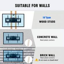 FORGING MOUNT-Extra Long Reach 109cm TV Wall Bracket Mount Swivel Tilt Full Motion Articulating Arm TV Bracket For 32-80 Inch Flat/Curve TVs,50kg Weight Rating,VESA 600x400mm(Max) - Black - View 4