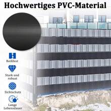 LILIIN PVC Privacy Strips, 35m/65m/70m, Anthracite/Grey/Green, Privacy Fence Film 450g/M², Rod Mesh Fence Including Fastening Clips, Wind Protection Garden Fence,Garden Tools, Gardening Tools For Garden - Anthracite - View 5