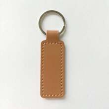 Creative Double-Sided Car Line PU Leather Keychain, Small Gift Metal Pendant For Car Keys