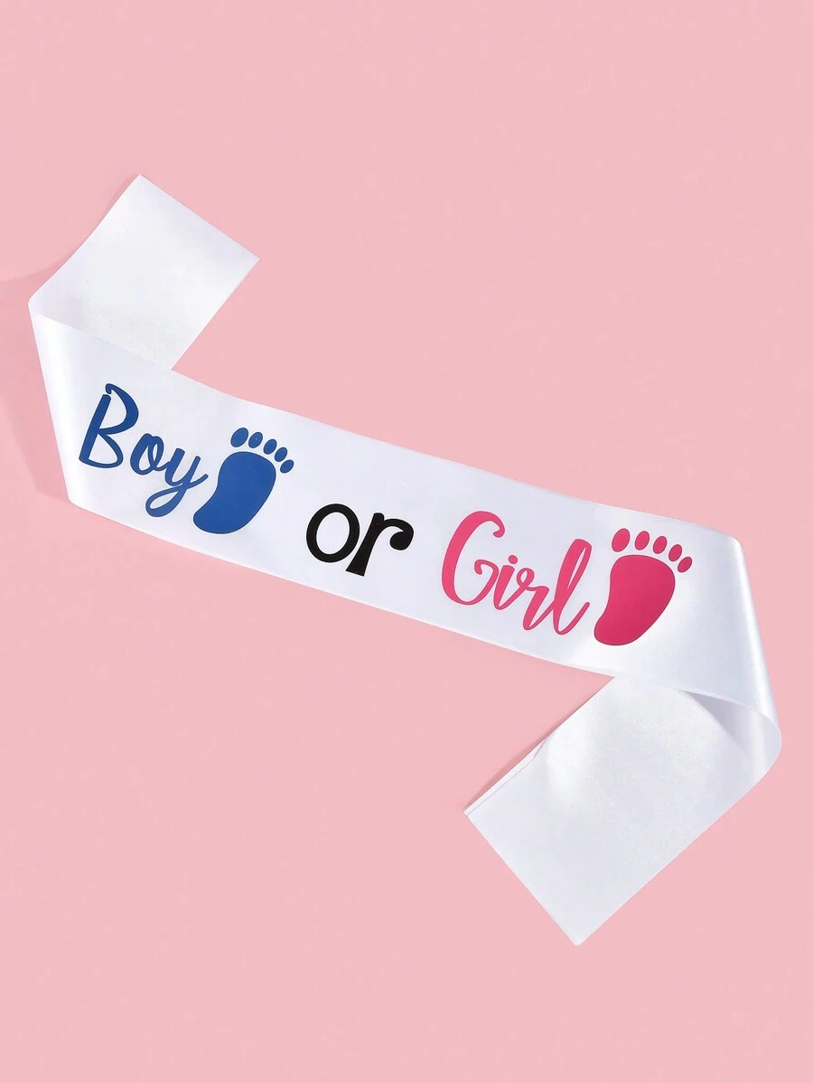 "Boy Or Girl" Gender Reveal Shoulder Strap, Baby Shower, Party Decoration, Party Gift Baby Shower Family Decorations Gifts - Multicolor - View 1