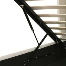 KOMHTOM Polsterbett Ohrenform Samtstoff Große Knopfnähte Doppelbett 140*200, Hydraulisches Funktionsbett mit Lattenrost und Stauraum, Bettkasten mit schmutzabweisendem Samtstoff bezogen, beige ,Polsterbett, Doppelbett mit ohrförmigem Kopfteil,Stauraumbett, 140*200cm