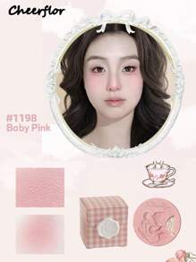 CHEERFLOR Embossed Solid Color Blush, Cheeks Powder Blush, Smooth Mate Face Blush, Light, Smooth, Facial Beauty Cosmetic Makeup - CFR1193 - 查看 8