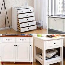 4入組歐式風格蘑菇形單孔拉手，圓形現代簡約抽屜旋鈕，適用於各種抽屜和衣櫃 - 黑色 - 查看 3