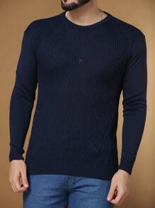 Blusa de Frio Suéter Tricô Masculino Xadrez Basica Estilo Lisa Importado Inverno