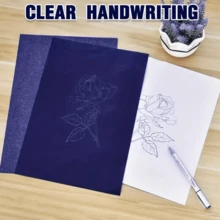 50 Sheets Of Graphite Paper, Blue Carbon Paper, Graphite Transfer Paper, For Drawing Patterns On Wooden Projects Canvas Fabric Artist's Letter Sketch A4 Size 8.5 X 11 Inches - Multicolor - View 2