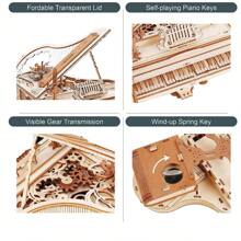 Robotime Magic Piano 3D Puzzles Mechanical 3D Puzzles Musical Instrument-Wooden Music Box Puzzle Kit To Build Desk Decor Unique Gift For Men/Women Christmas Gifts - Nhiều màu - Xem 8