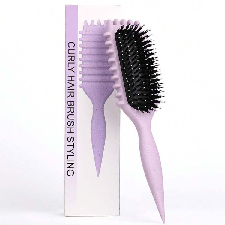 CANDY BRUSH 1入組捲髮梳，帶刷齒的彈力定義捲髮梳，減少拉扯和髮結，塑造和定義捲曲髮型，適用於女性和男性的髮型造型工具 - 彩色 - 查看 2