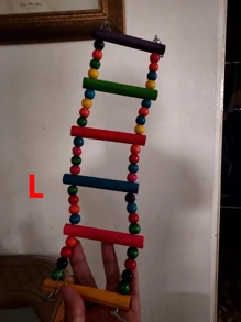 1pc Random Color Handmade Dyed Bead Decor Ladder Design Parrot Toy, Suitable For Bird Climbing Swing Cage Accessories And Supplies