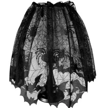 1 Piece Halloween Bat Spider Web Lampshade Lace Ribbon Exquisite Lampshade Curtain Fireplace Decoration - Black - View 8