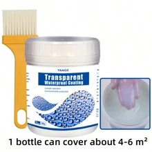 1 Bottle,Invisible Waterproof Agent, Waterproof Insulating Sealant, Transparent Repairing Leak Waterproof Adhesive,Super Strong Bonding Sealant Invisible Waterproof Anti-Leakage Agent (Clear 300g)