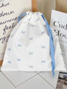 1 件/套可爱蓝色蝴蝶结印花旅行护肤抽绳袋化妆包内衣服装袋卫生巾袋短途旅行必备旅行收纳套装、收纳袋套装、行李箱袋套装学院风房间装饰卧室装饰收纳袋衣服收纳套装旅行收纳套装旅行必备情人节礼物、生日礼物、教师节礼物、新年礼物化妆包节日必备化妆包化妆包化妆袋化妆品收纳袋节日冬季 2024 化妆品收纳化妆品收纳情人节返校用品 - 藍色 - 查看 5