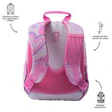TOTTO Small School Backpack Pink Amalia Tempera 12x37x27 Cm Exterior: 100% Polyester, Lining: 100% Polyester - Hồng - Xem 4