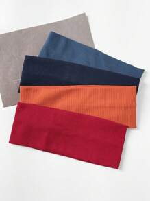 Girlish! 4pcs/Pack Solid Color Basic All-Match Sport Headbands, Korean Style Fashionable Wide-Band Hair Accessory, Ideal For Casual & Outdoor Activities Turban Headband Sweatband, School Stuff, College