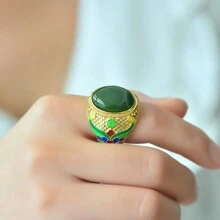 Anéis de Jaspe Canadense Natural, Anéis de Jade com Banho de Ouro, Anéis de Diamante, Anéis de Tamanho Ajustável, Anéis de Pedras Preciosas Feitos à Mão Para Homem e Mulher, Anéis Personalizados, Anéis Energéticos, Anéis de Aniversário, Anéis de Noivado, Presentes Para Ela