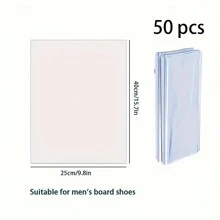 50pcs Heat Shrink Wrap Bags - Sneaker PVC Heat Shrink Plastic Wrap Shoes Protectors For Protection, Storage & Travel Boot Bag Shoes Case Shoe Storage Box Shoes Organizer Accessories For Travel Vacation Cruise Summer Holiday Travelling Bag Travel Stuff Essentials For College Dorm Home School