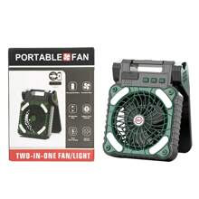 1PC LED Solar Camping Light Solar Fan Folding Portable Desk Lamp 4 Speed Rechargeable Battery For Hurricane Outages Outdoor Camping - Army Green - View 10