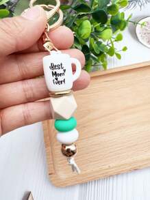 1 peça Chaveiro de Pérolas de Copo de Café de Silicone Criativo e Fashion para Bolsa, Chave, Presente para Amigos - xícara de café - Visão 12