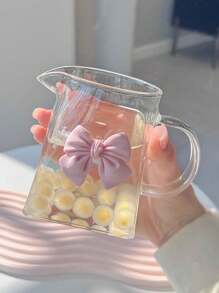 1pc Stylish Square Glass Cup, High Borosilicate Heatproof Water Mug With Handle, Tea Sharing Pot, Juice & Coffee Cup