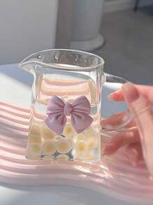 1pc Stylish Square Glass Cup, High Borosilicate Heatproof Water Mug With Handle, Tea Sharing Pot, Juice & Coffee Cup