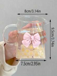 1pc Stylish Square Glass Cup, High Borosilicate Heatproof Water Mug With Handle, Tea Sharing Pot, Juice & Coffee Cup