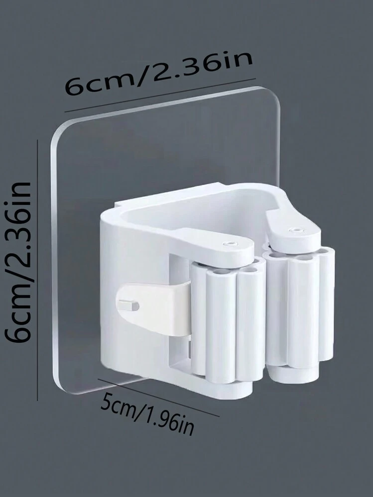 4 قطع من معلقات المكانس عالية القوة المتعددة الوظائف بدون ثقب للتركيب على الحائط، رف تخزين المجوزة مقاوم للماء، معلق للفرشاة، مُشبك لتخزين أدوات الحمام، خطاف للحمام، إكسسوارات حمام، مناسبة لوضع المكنسة والفرشاة وأدوات التنظيف في الحمام والحقيبة والمنظم والتخزين والمطبخ - أبيض - مشاهدة 7