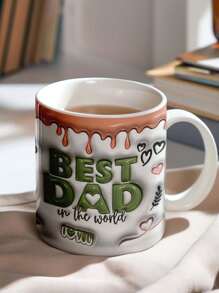 One Custom Photo Mug, Custom Mug, Custom Mug With Photo, Custom Photo Coffee Mug, Custom 3D Inflatable Effect Printed Mug, Personalized Photo Mug, Personalized Mug, Personalized Mug With Photo, Best Dad Style Mug, Best Dad Ever, Best Dad In The World, Exquisite Gift, Ideal For Valentine's Day, Father's Day, Birthday Or Anniversary - Best Dad In the World - View 3