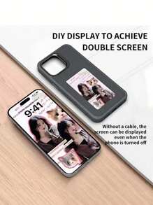 Phone Case With NFC Projection E-Ink Screen Compatible With IPhone 13 14 15 Pro Max - Grey - View 8