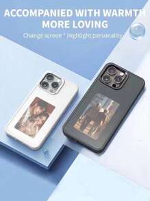 Phone Case With NFC Projection E-Ink Screen Compatible With IPhone 13 14 15 Pro Max - Grey - View 7